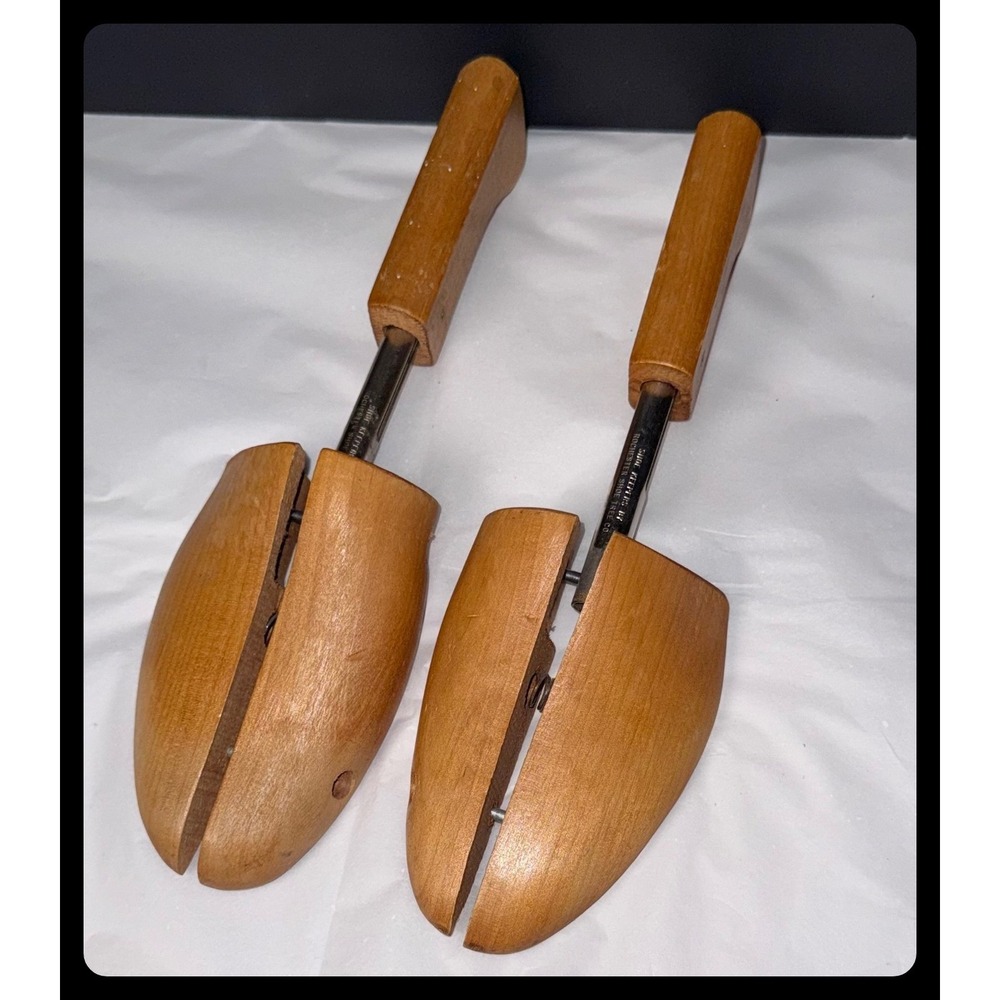 Nettleton Shoe Trees Mens Medium Brown Wood Adjustable Vintage ST008